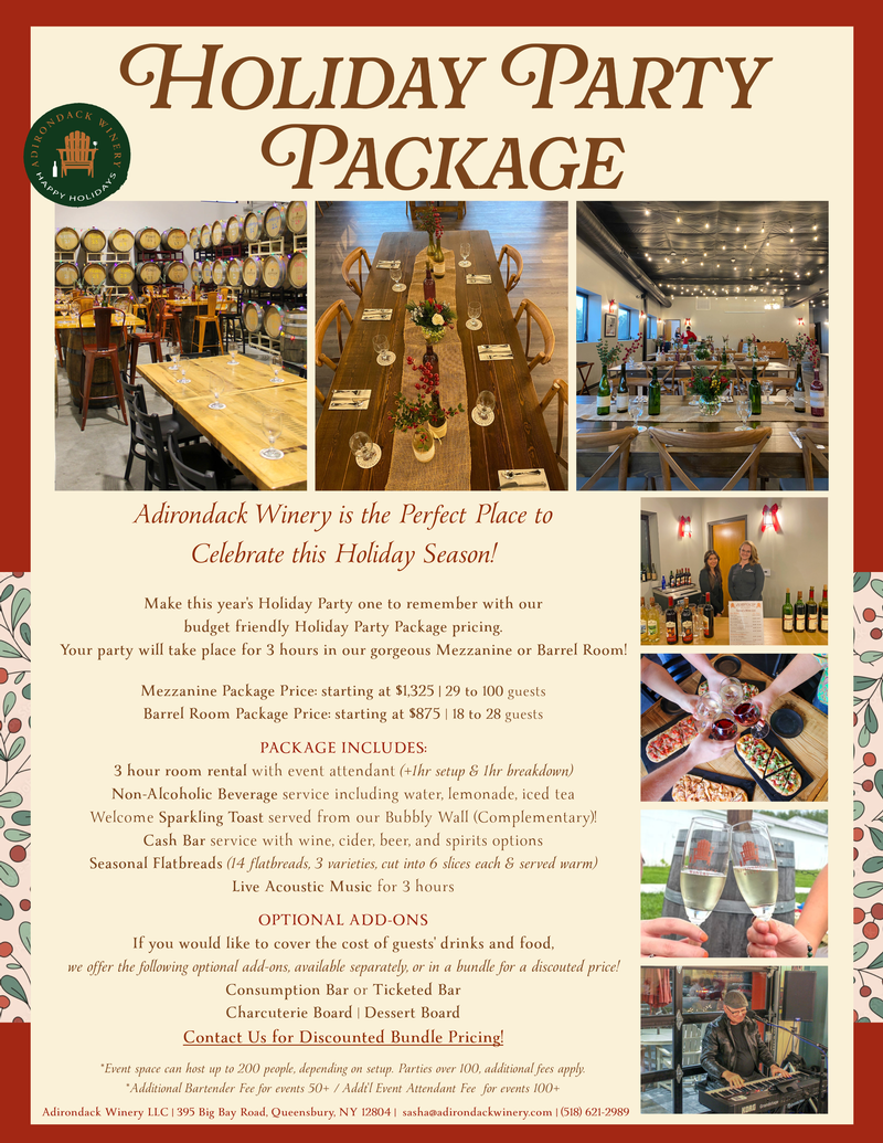 ADK Winery Holiday Party Package