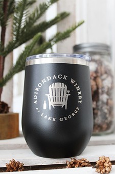 ADK Winery Logo Stainless Steel Wine Tumbler Sippy Cup - Black 1