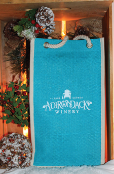 Logo Sacco Vino Teal Double Bottle Burlap Bag 1