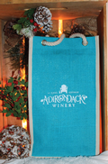 Logo Sacco Vino Teal Double Bottle Burlap Bag